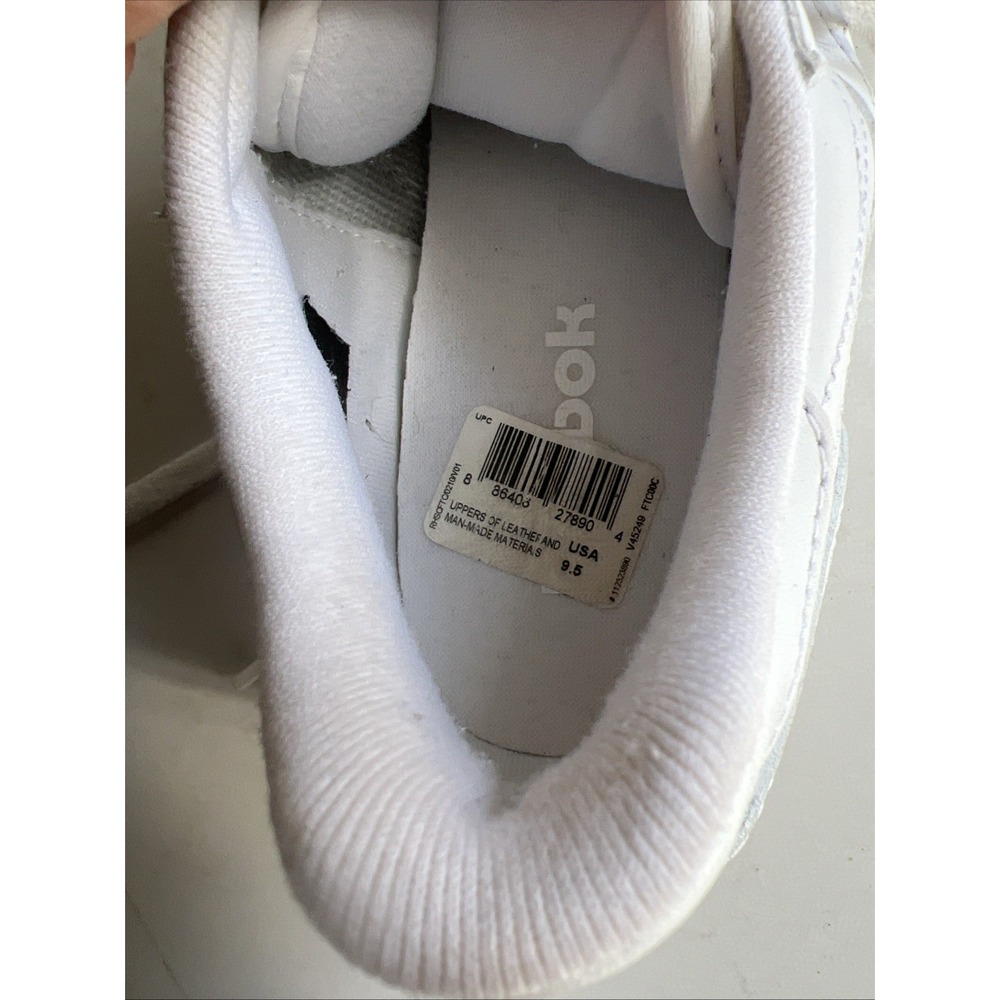 Reebok Classic Leather Triple White Mens Running Walking Shoes 9.5 - Picture 5 of 7